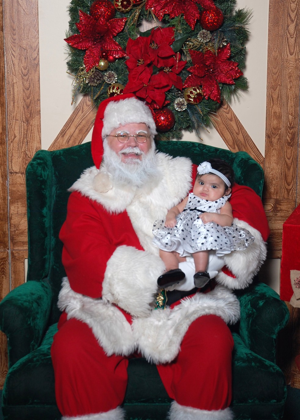 Athena's First Picture with Santa Claus